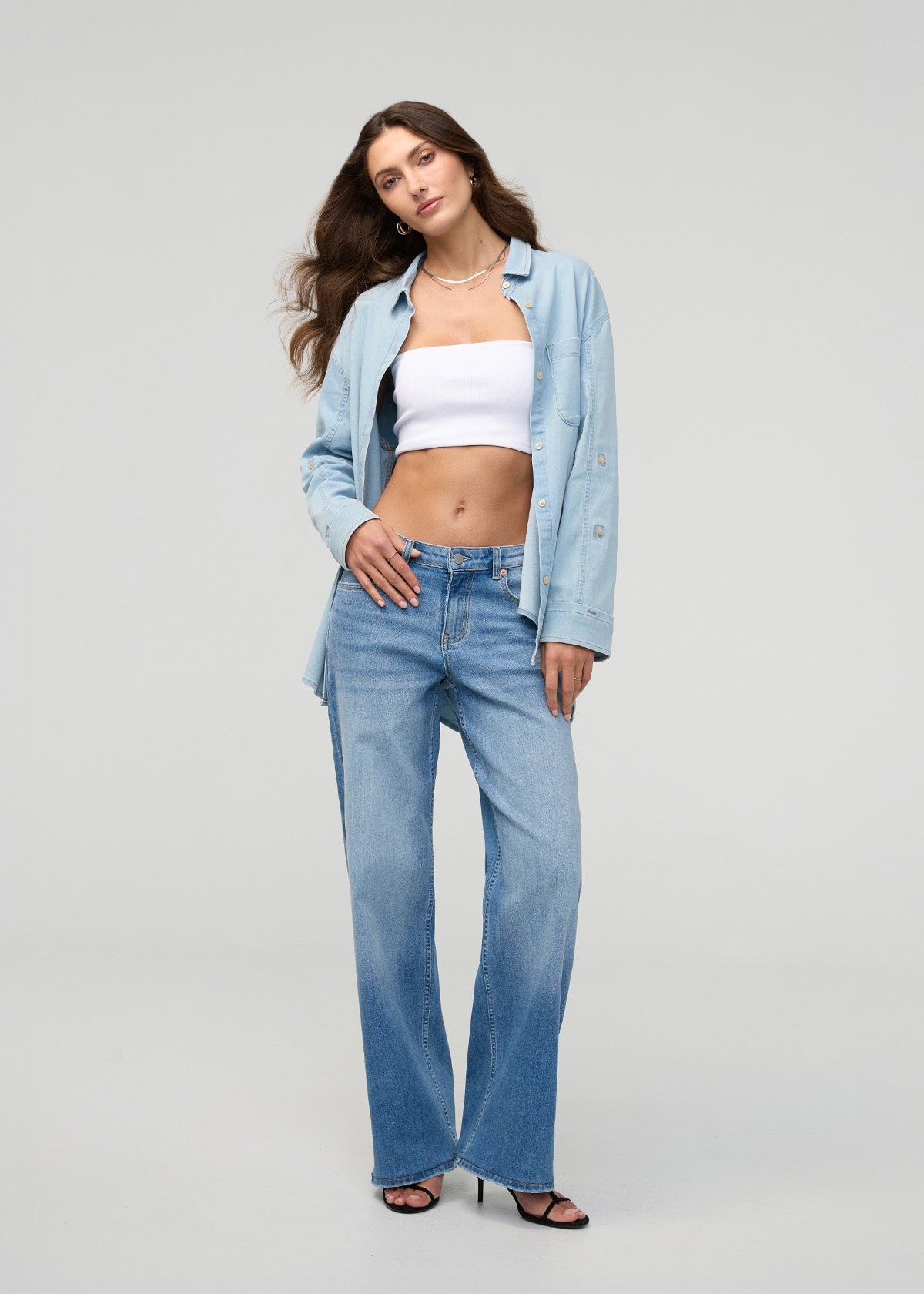 Duer | Performance Denim Lite Relaxed Button Down Bleach