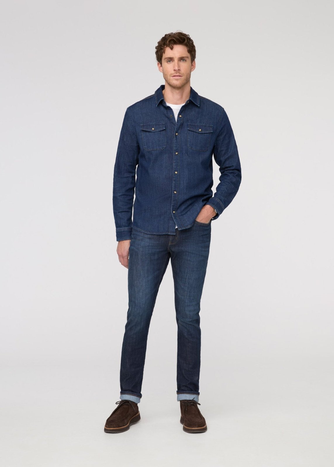 DUER Performance Denim Lite Two-Pocket Shirt - Dark Stone