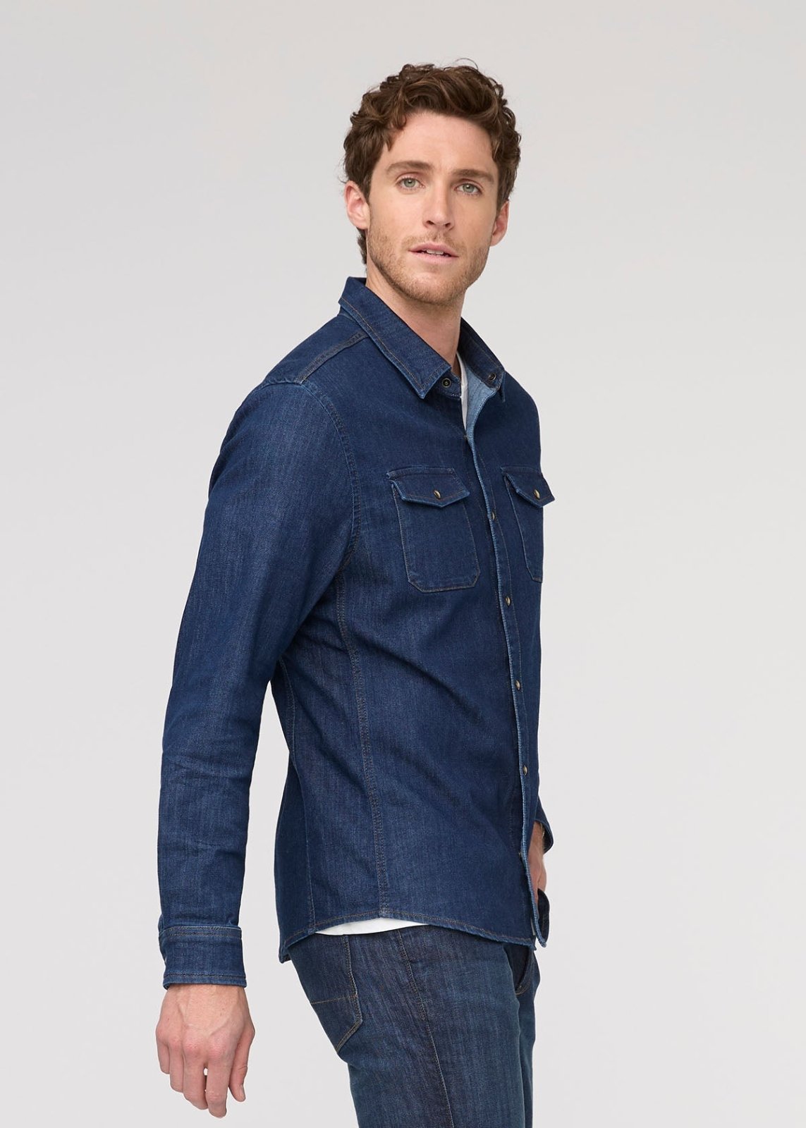 DUER Performance Denim Lite Two-Pocket Shirt - Dark Stone