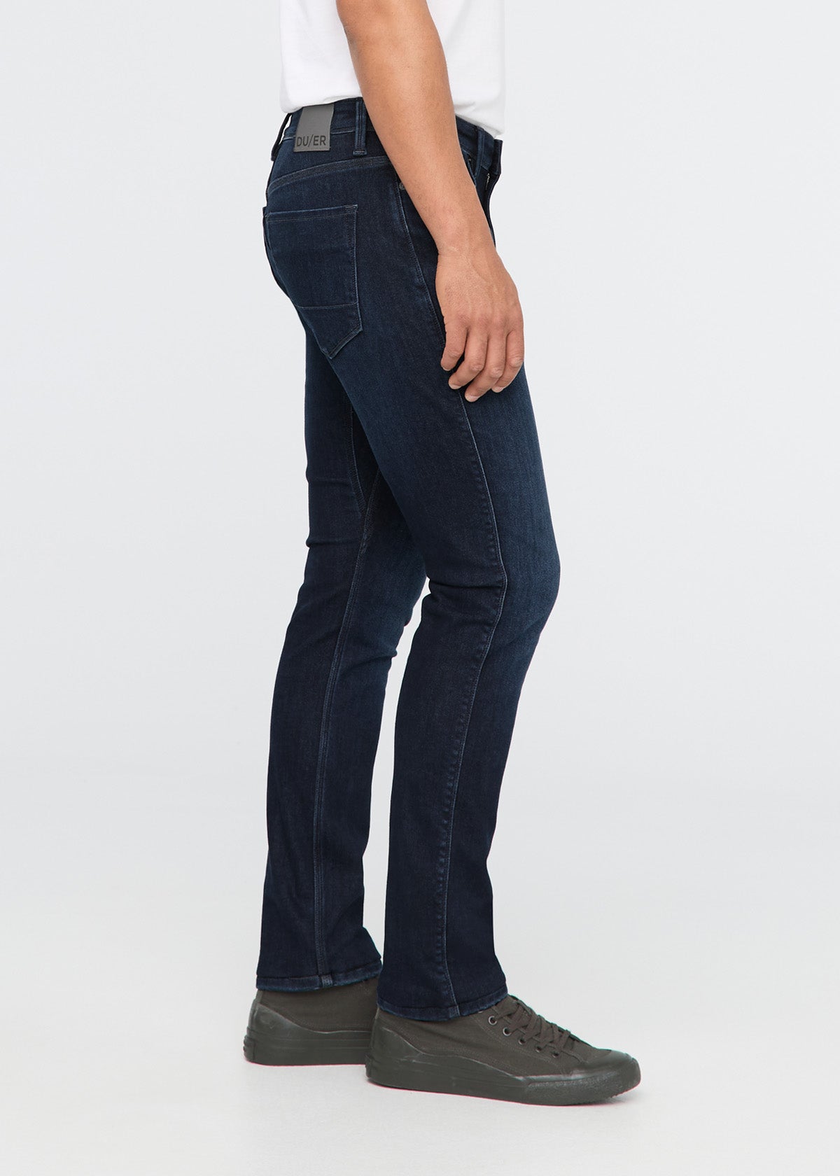 mens fleece lined dark blue denim side