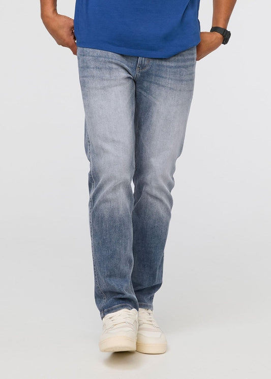 mens faded straight fit stretch jeans front