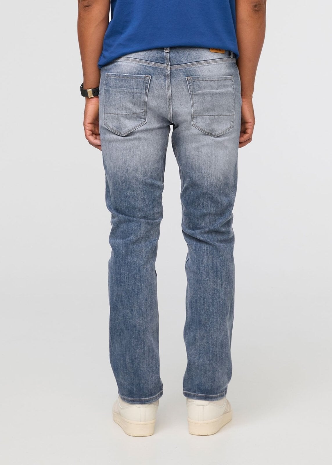 mens faded straight fit stretch jeans back