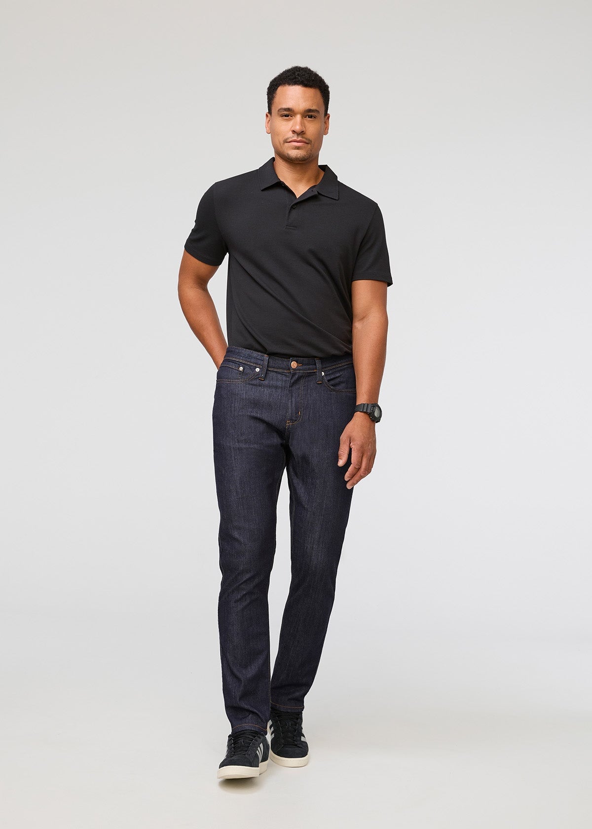 Men's Dark Blue Relaxed Fit Stretch Jeans – DUER