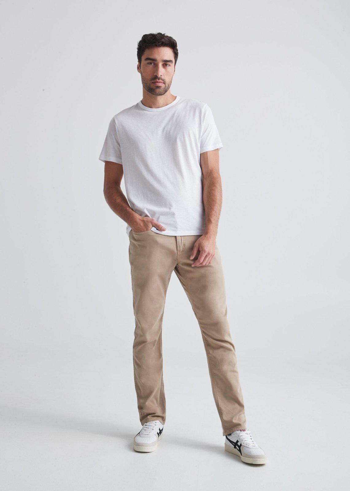 Men&#39;s Light Khaki Relaxed Fit Dress Sweatpant Full Body