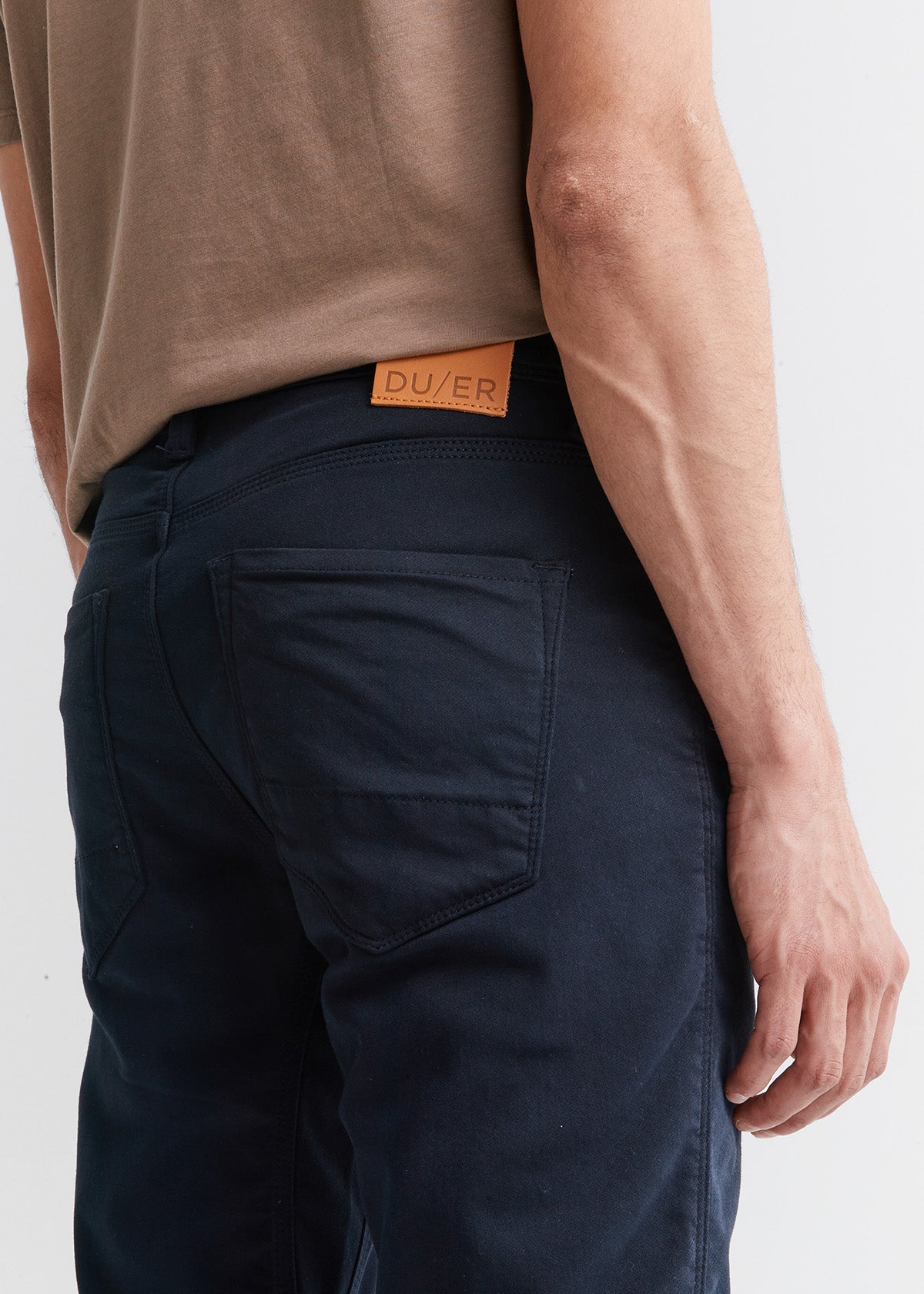 navy blue slim fit dress sweatpant back detail