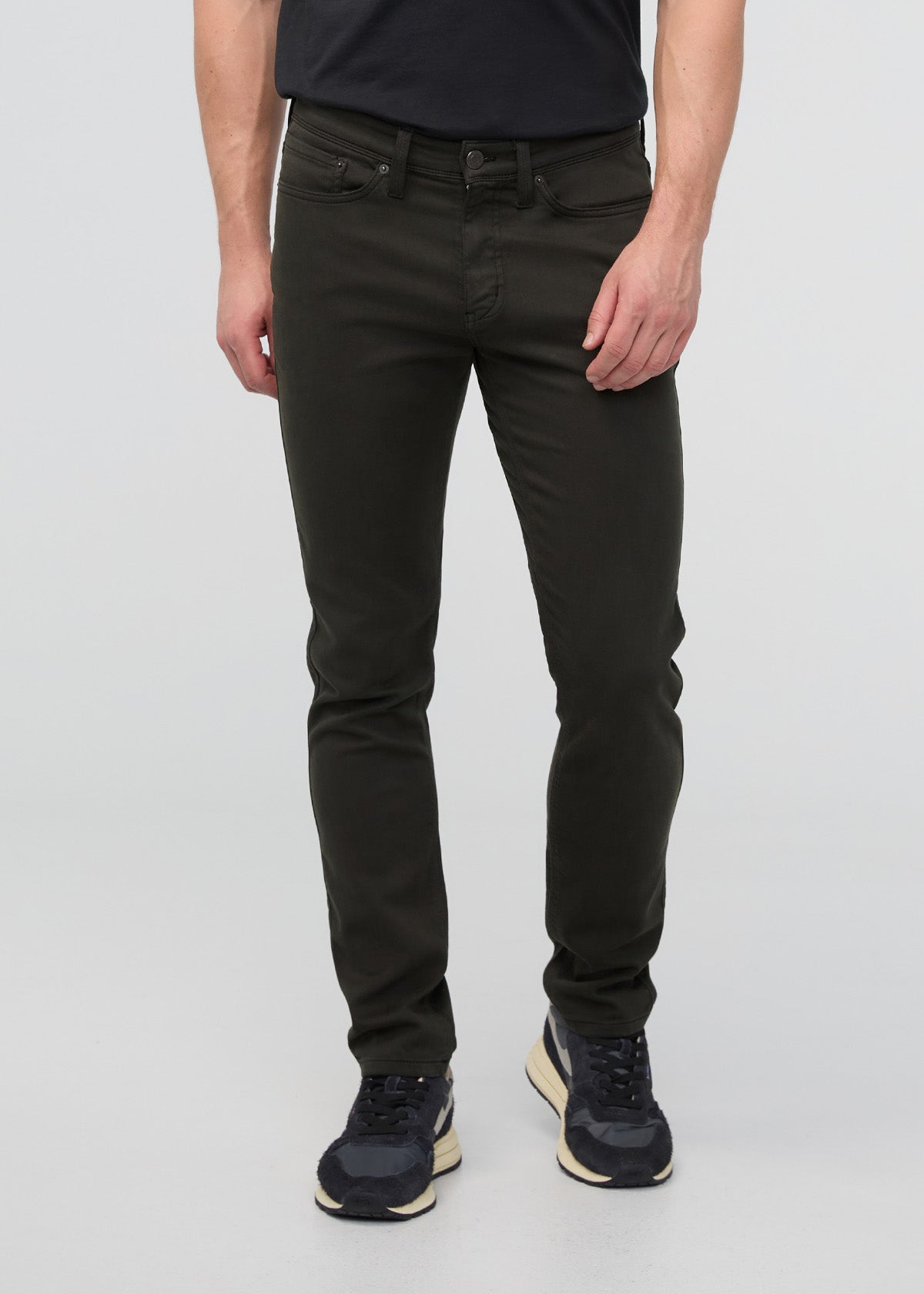 mens dark green slim fit dress sweatpant front
