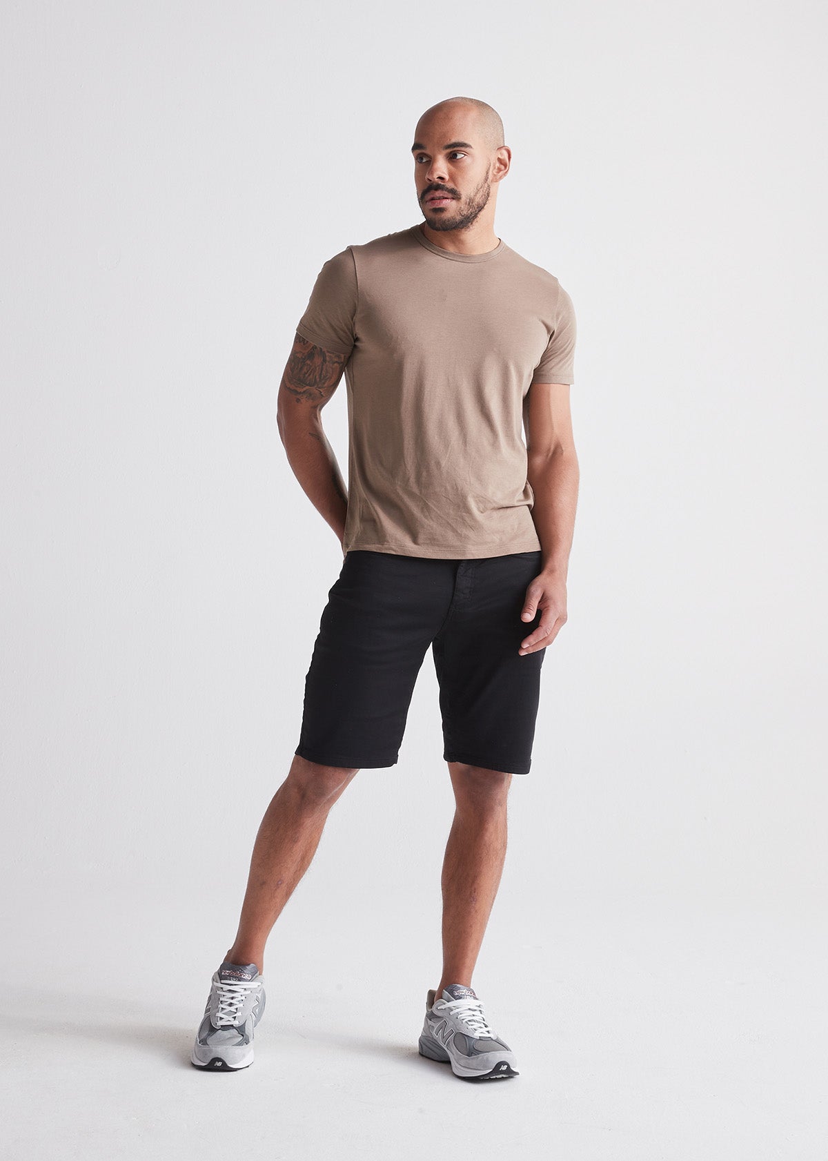 black relaxed fit performance short full body