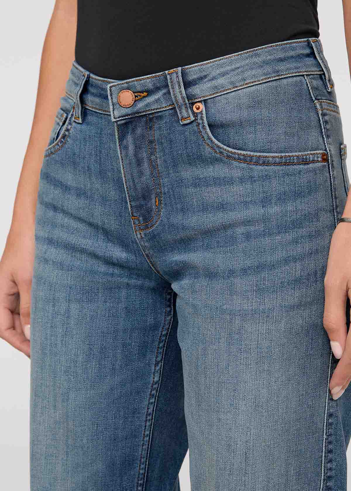 DUER Performance Denim Mid Rise Straight - Blue Ash