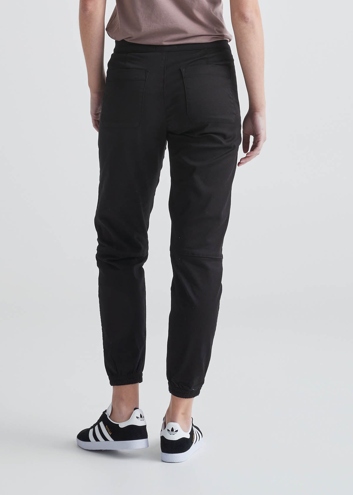 Women's High Rise Black Athletic Jogger Back