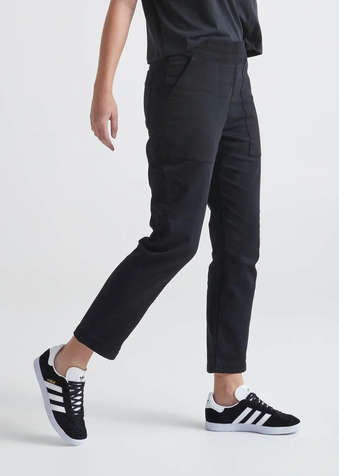 Women's Black Crop Sweatpant Side