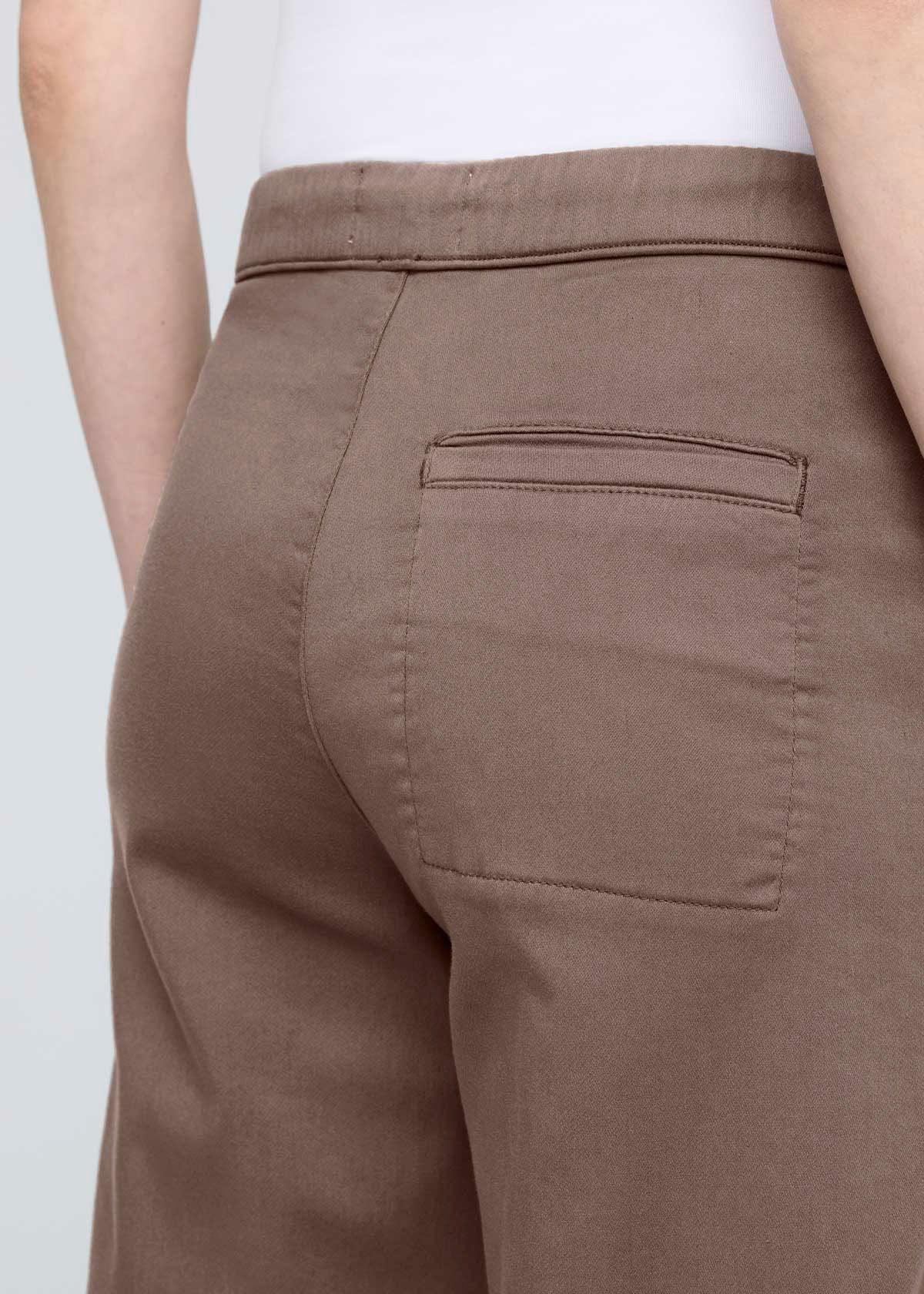 womens purple-brown wide leg sweatpants back waistband and pocket