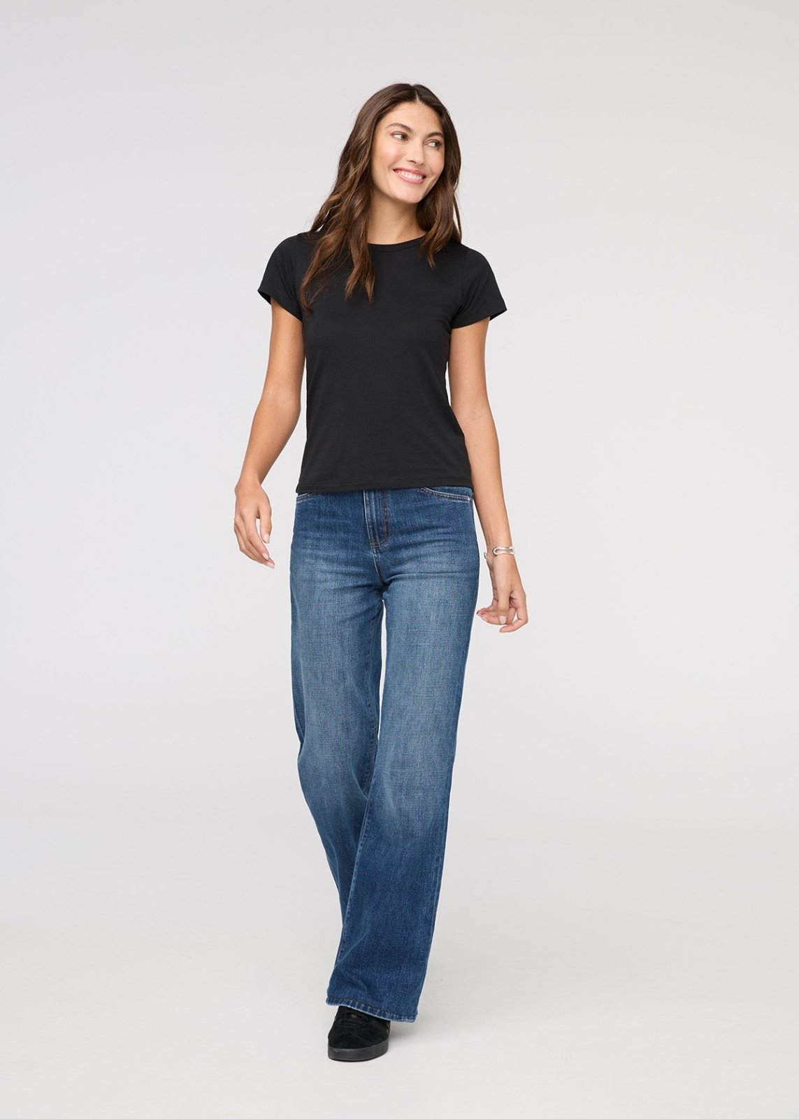 PurePima Slim Crew - Black | DUER