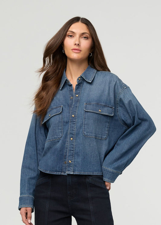 Performance Denim Lite Boxy Shirt - Mesa | DUER