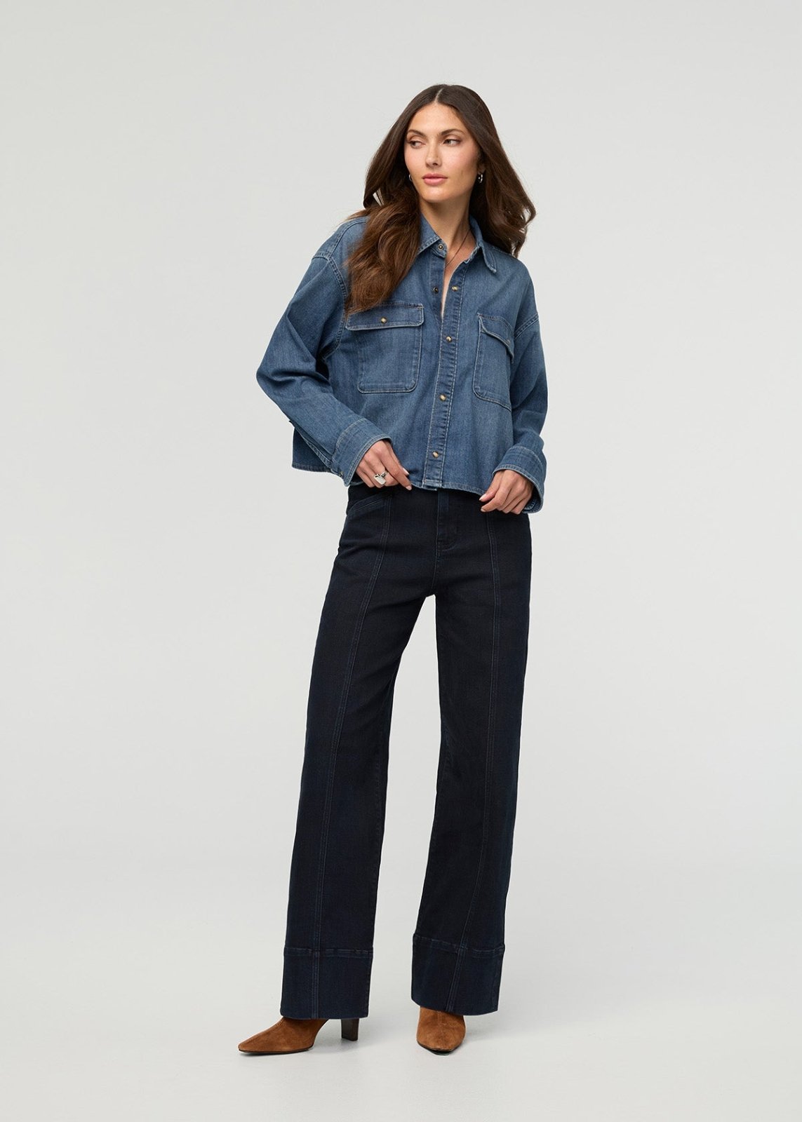 Performance Denim Lite Boxy Shirt - Mesa | DUER